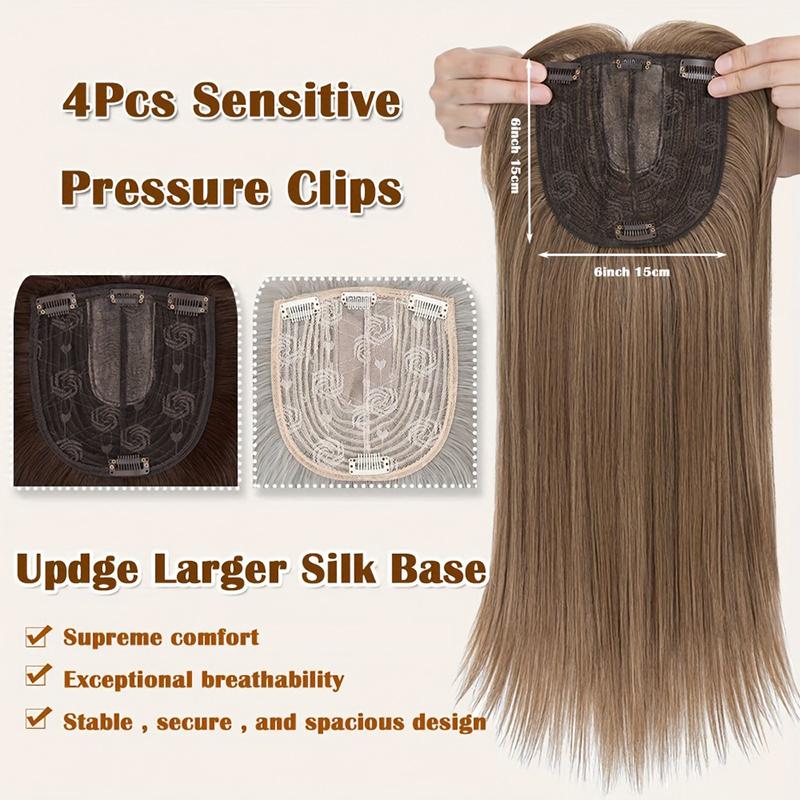 18inch Long Hair Toppers Clip In Hair Extensions Soft Straight Toppers Hair Pieces For Women
