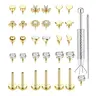 1 Set 16G 18G Flat Back Stud Earrings for Women Men Hypoallergenic Stainless Steel Internal Thread Stud Piercing Jewelry for Tragus Helix Cartilage Conch Nose Lip Labret Medusa Piercings Anti Tragus Jewelry