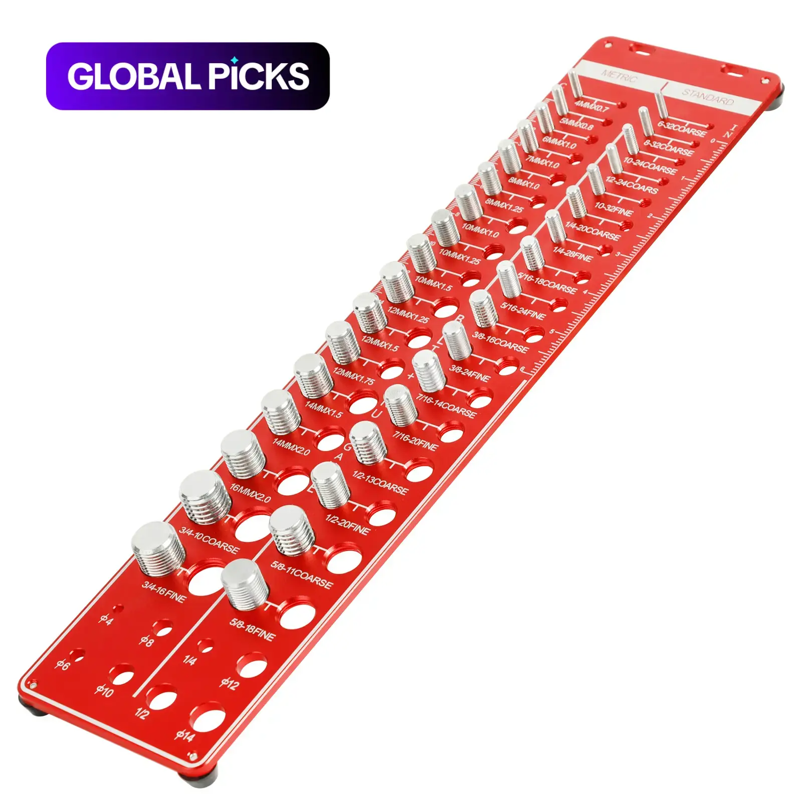 34-Hole Thread Checker, Nut and Bolt Thread Gauge, Metal Identification Gauge for Bolt Sizes and Threads Hardware #GLOBAL PICKS