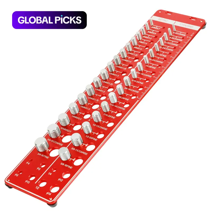 34-Hole Thread Checker, Nut and Bolt Thread Gauge, Metal Identification Gauge for Bolt Sizes and Threads Hardware #GLOBAL PICKS