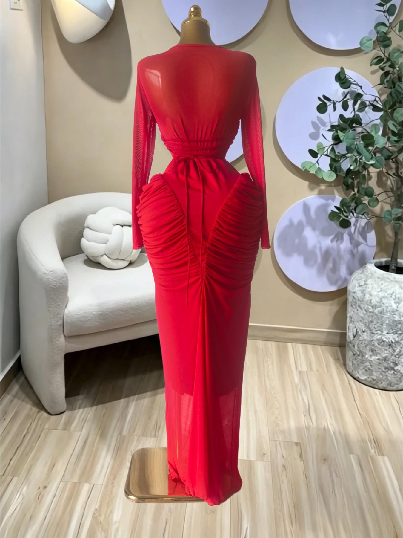 PULKRITU Elegant Aesthetic Women's Long Sleeve Patchwork Pleated Tiered Tie Smoked Formal Prom Dress, Vacation Fashion Party Outfit Birthday Gown, Lady Casual Skirt,Female Brunch Dresses,Graduation Dresses, Evening Wear Gown