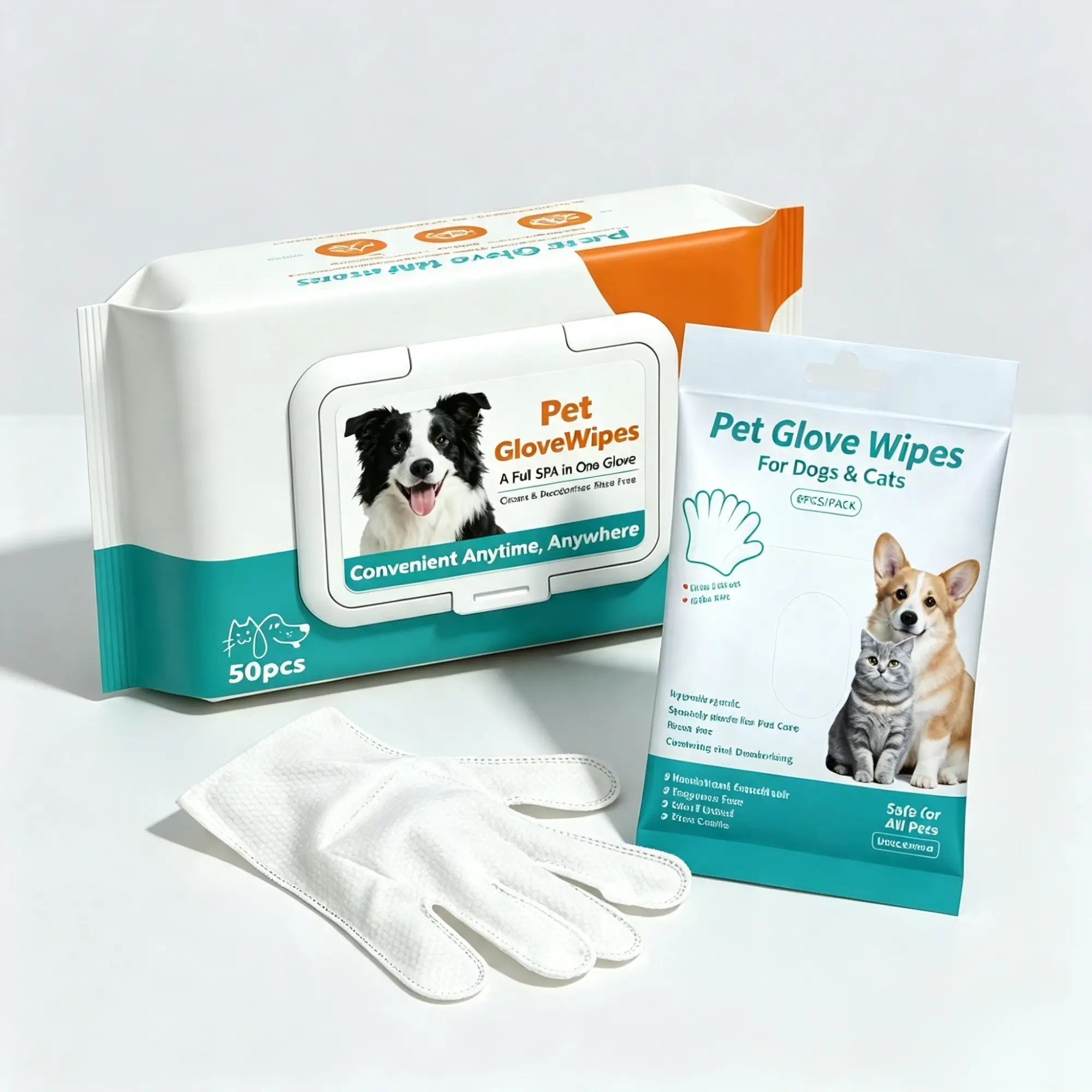 Pet Glove Wipes 2 Pack Value Bundle | No Rinse Deep Clean Pet Wipes for Dogs Cats, Disposable Cleaning Gloves for Paws & Coat Daily Care,Textured Cleaning Gloves for Paws Body Coat Odor Removal Home Outdoor Travel