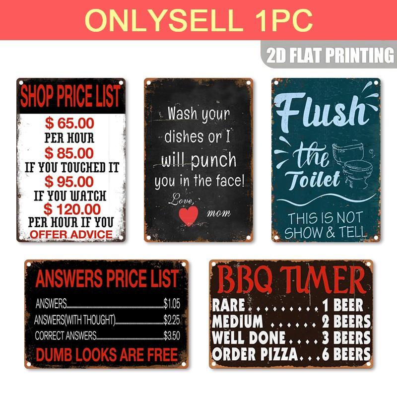 Vintage Aluminum Wall Decor, 8x12 Inch Handwritten Metal Sign, Durable Indoor/outdoor Decoration, Humorous Gift for Home, Kitchen, Garden, Bathroom