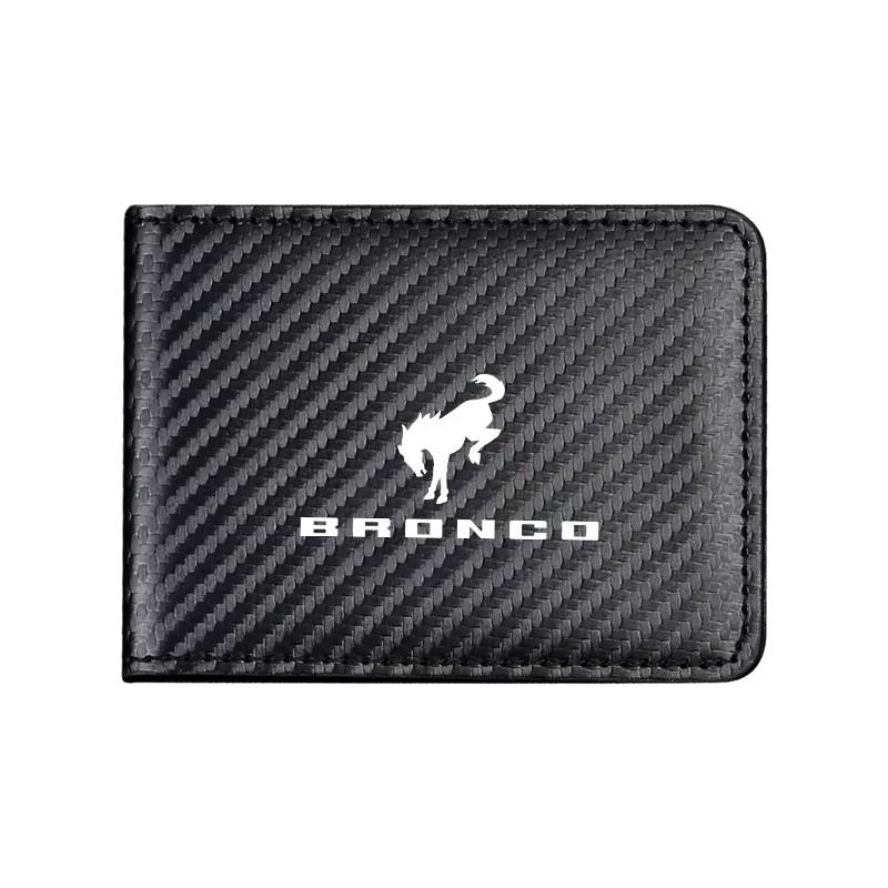 Carbon Fiber Texture License Plate Durable Wallet for Bronco, Holds Driver's License, ID Card, Bank Cards, Cash, Practical Car Gift for Enthusiasts