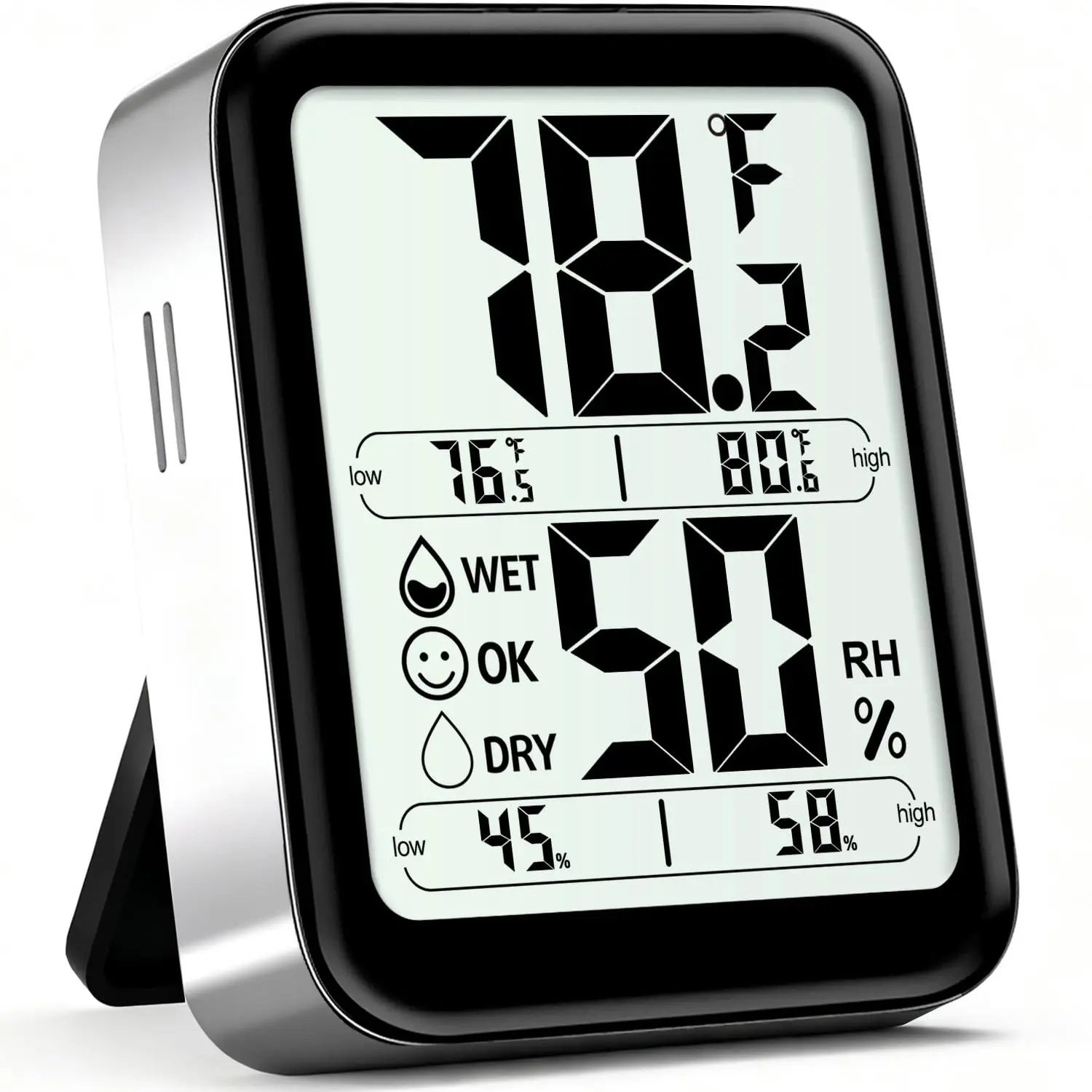 Indoor Thermometer Hygrometer, Max Min Records, w/