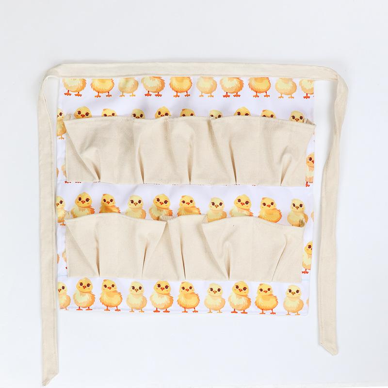 Lightweight 100% Polyester Egg Apron with Multiple Pockets, Farm Skirt for Picking Eggs, Durable Easy-Clean Design, Thanksgiving Kitchen & Outdoor, Home Cleaning