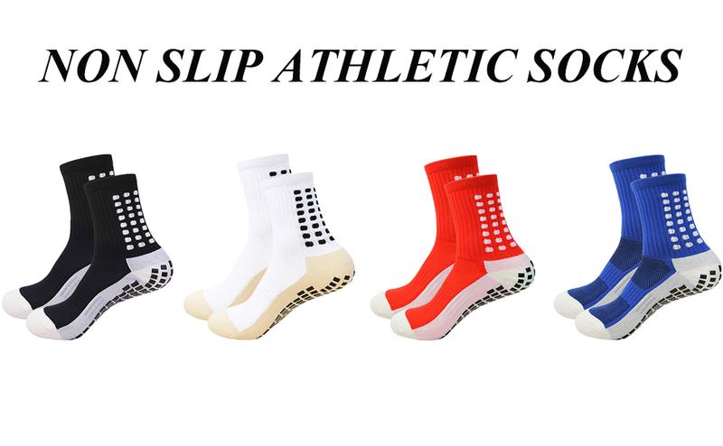 1 Pair/3 Pairs Outdoor Sports Soccer Socks for Men and Women, Non-slip Breathable Socks Grip Socks Athletic