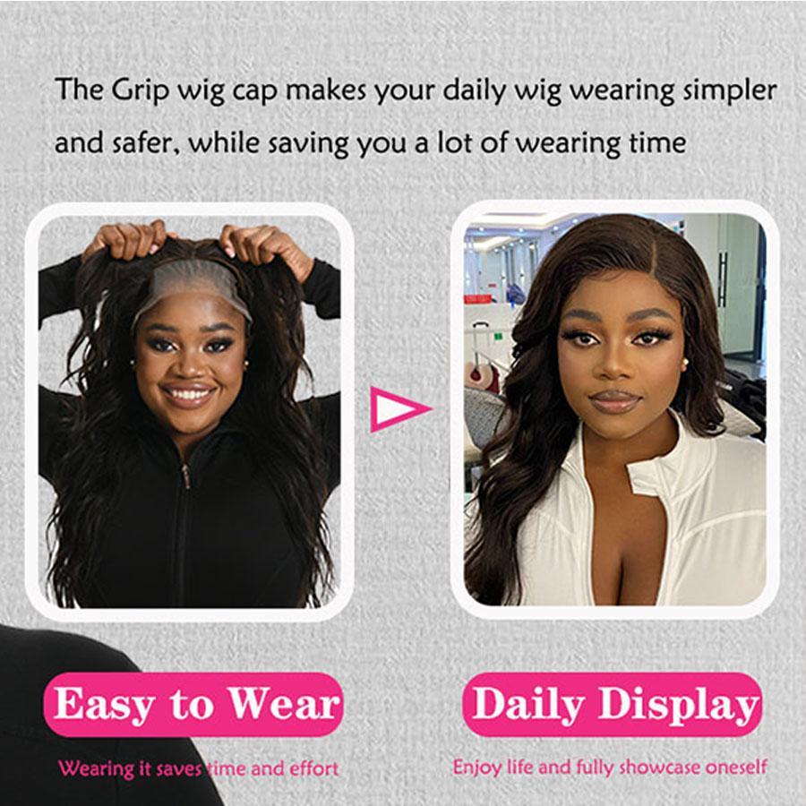 Lace Wig Grip Cap for Women, Transparent Lace Wig Caps for Hair Closures, Non Slip Wig Gripper for Keeping Wigs in Place, Adjustable Wig Cap with Grip Headband