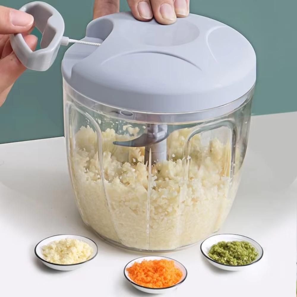 Home Kitchen Manual Pull-String Rotary Vegetable Slicer Garlic Press Meat Grinder Chopper Slicer Fruit & Vegetable Garlic Pulverizer Kitchen Gadget