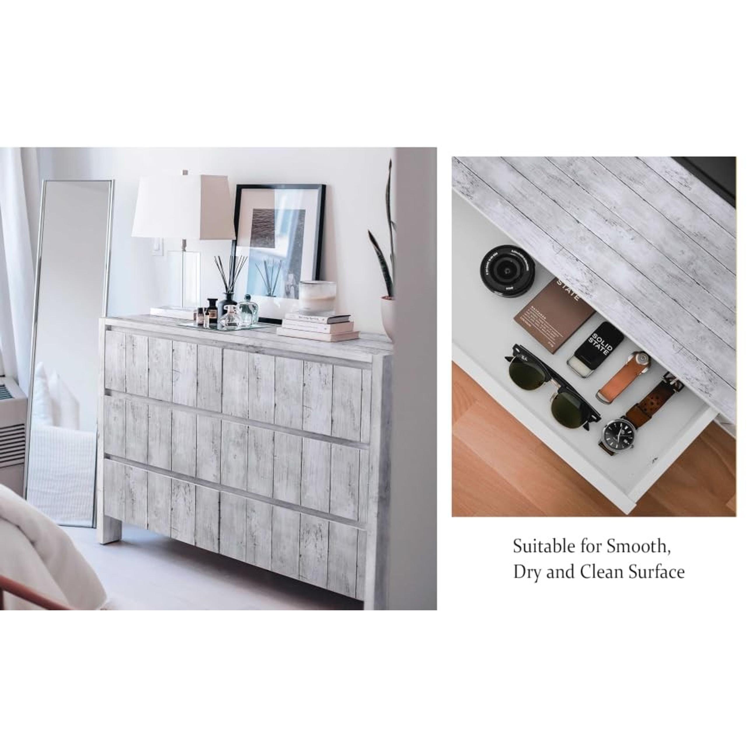 393"X17.7" Wood Peel and Stick Wallpaper White Self Adhesive Removable Vintage Wood Plank Contact Paper for Bathroom Decor Walls Covering Wardrobe Large Size Vinyl