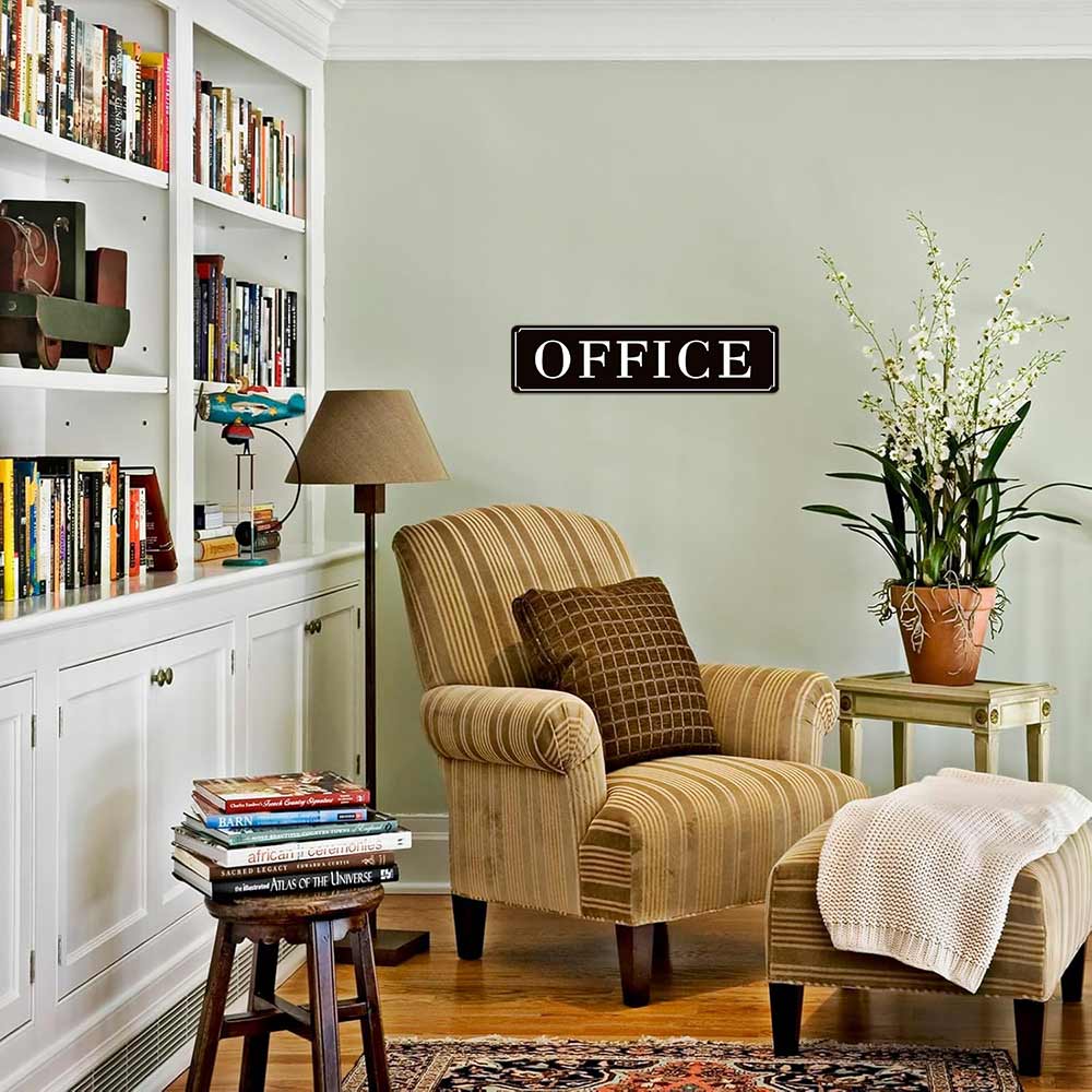 16x4 Inches Aluminum Metal Sign "OFFICE" Modern Minimalist Door Sign for Home Office Business Studio Classroom Decorative Plaque Durable Waterproof Indoor Outdoor Use Professional Wall Art Office Door Identifier Housewarming Gift