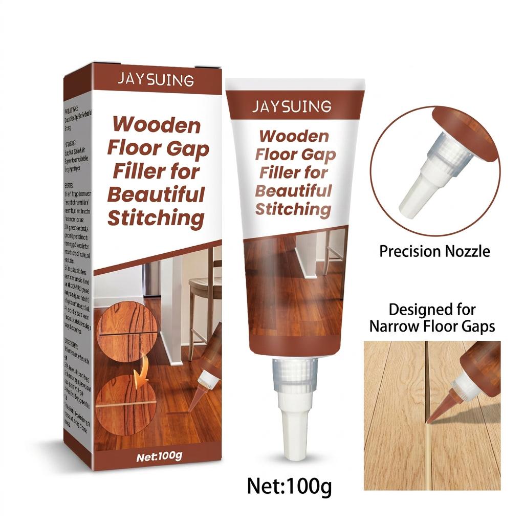 JAYSUING Wood Floor Gap Filler 100g, Water-Based Wooden Floor Repair Sealant, Anti-Dust Gap Filling Paste for Wood Floor Gaps