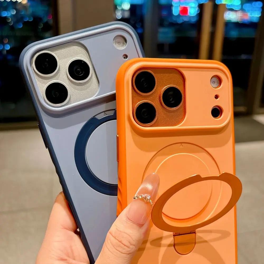 Shockproof Magnetic Phone Case with Metal Stand for iPhone Series, Multi-Model Fits iOS 17 Air/17/16/15/14/13/12 Pro Max Plus, Non-Slip TPU Plastic Cover, Mobile Phone Accessories,back to school,back to school haul