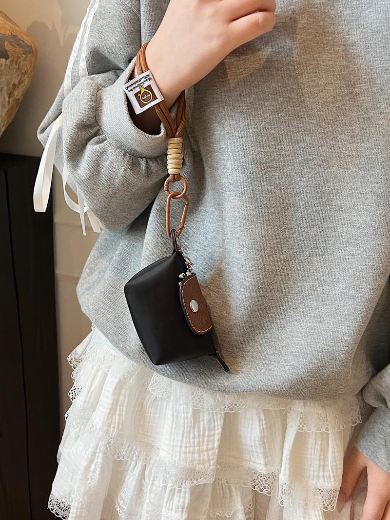 Mini Wallet for Women, Detachable Nylon Wrist Strap Coin Purse, Zipper Closure, Decorative Bag, Christmas Gift, Suitable for Young Girls