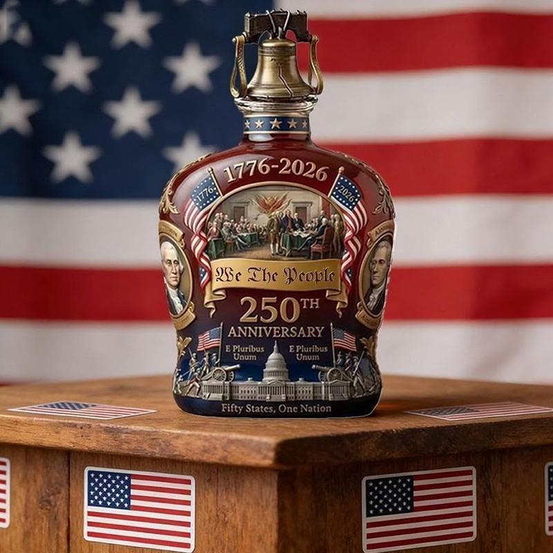 1 Set 250th Anniversary Whiskey Bottle,250 Anniversary Whiskey Bottle,250th Anniversary Decanter, Whiskey Bottle, We The People America 250 Anniversary Heritage Reserve Whiskey Glass Bottles, Old Fashioned Classic Father's Day for Liquor or Wine