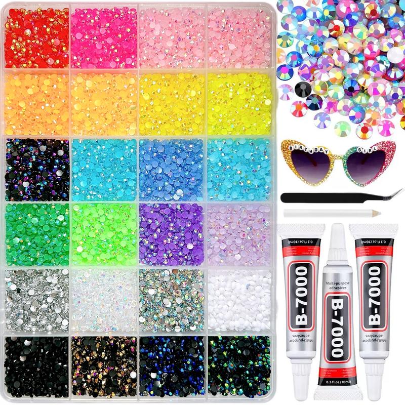 1 Box of 24 Colors Flat Bottomed Rhinestones Minimalist Shiny Semi-circular Resin Nail Diamonds Decors DIY Pens Glasses Cup Nail Art Supplies Bling Rhinestone Decoration
