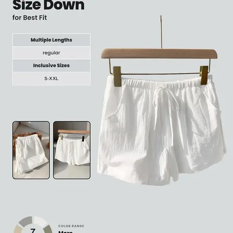 Spring Summer New Linen Shorts for Women, Outerwear Thin Wide Leg High Waist Slimming Loose Casual Elegance Sporty Shorts Womenswear Casual Comfy Shorts High Waisted Short