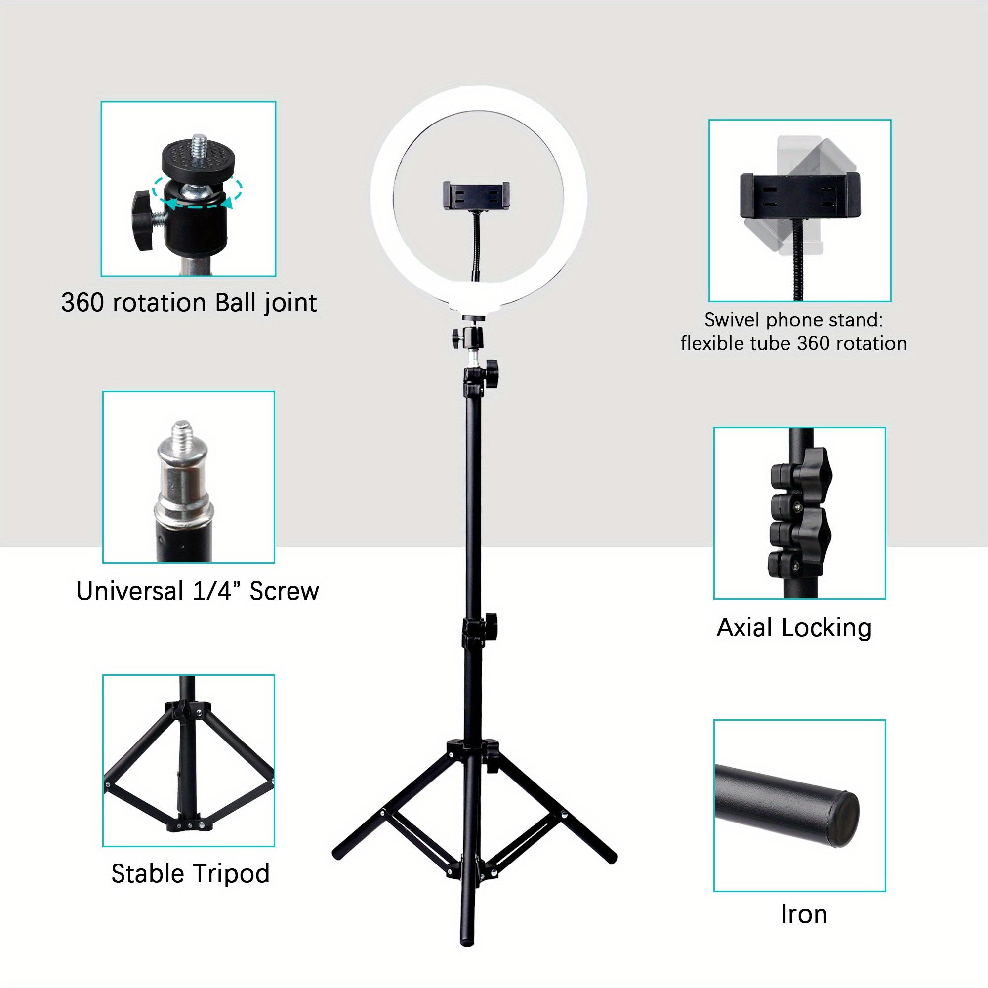 【Deal】12" RGB portable light with 43.3" Tripod Stand & 2 Phone Holder, LED Ringlight with Multiple RGB Colors Modes and 10 Brightness Dimmable for Makeup/Photography/Videos/Vlog/TikTok ring light glow content #video light #valentines day