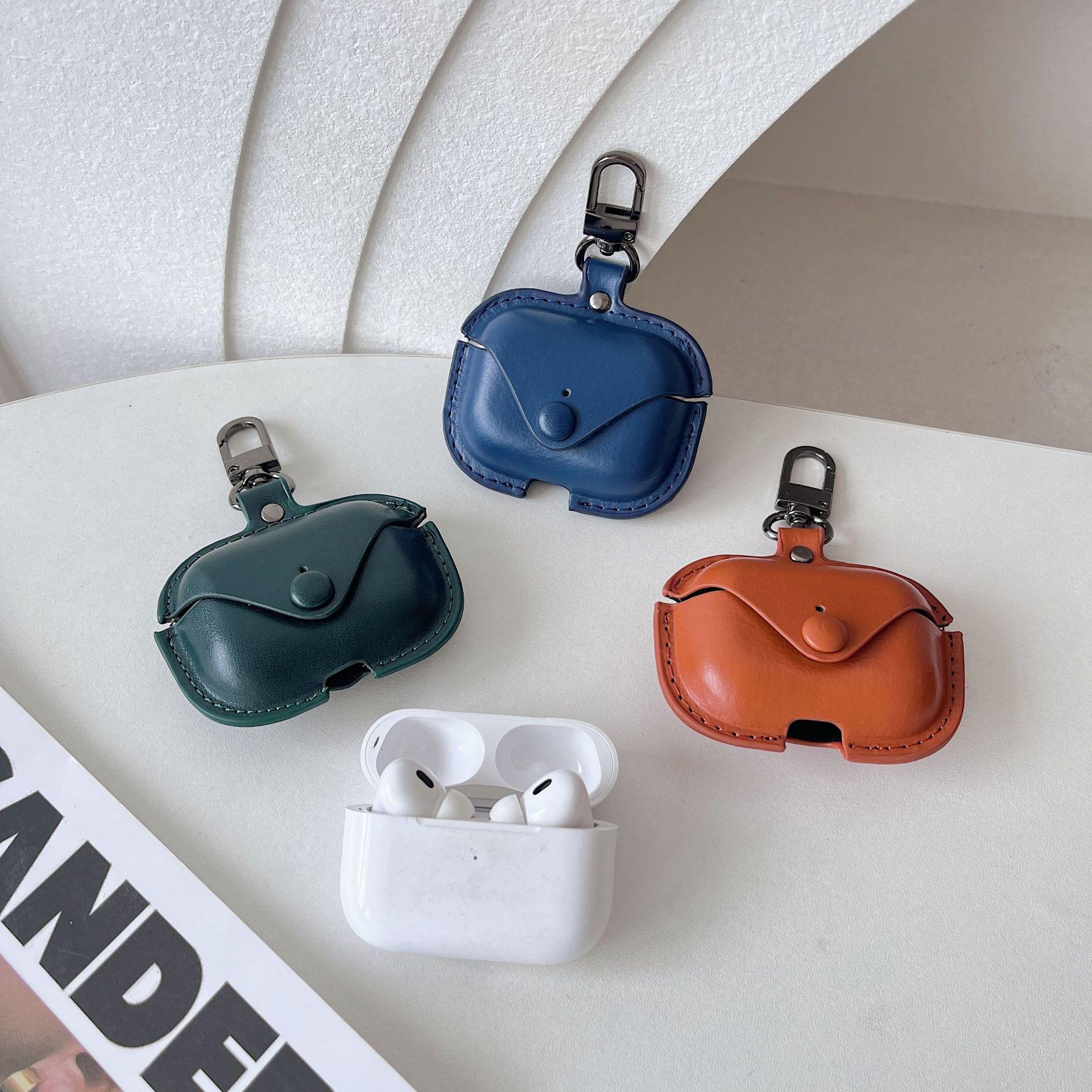 New Simple Vintage Leather Case for All AirPods Models (1st, 2nd, 3rd, 4th Gen, Pro, Pro 2, Pro3), Stylish Protective Cover