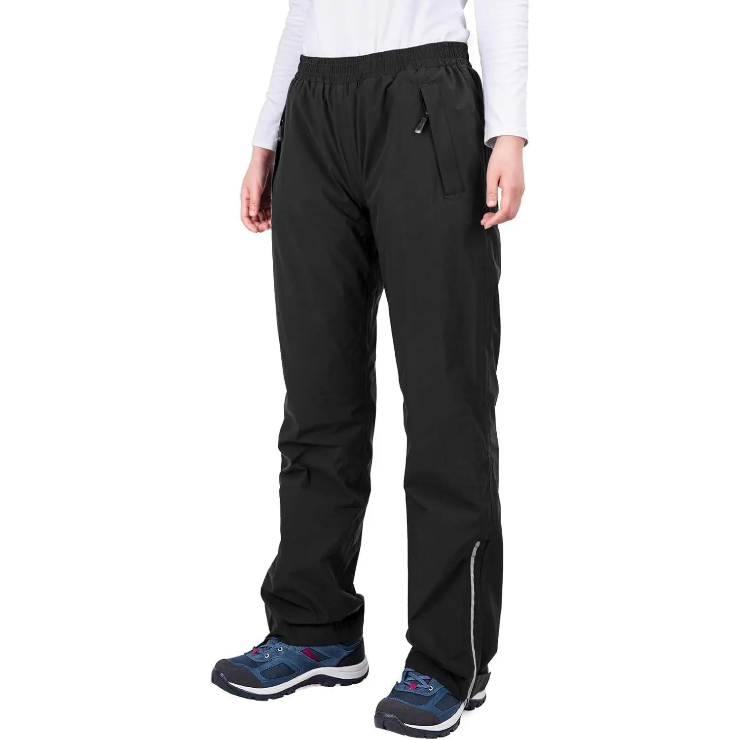 Women's Rain Pants, Lightweight Waterproof Rain Over Pants, Windproof Hiking Pants for Outdoor, Fishing, Rainy Day