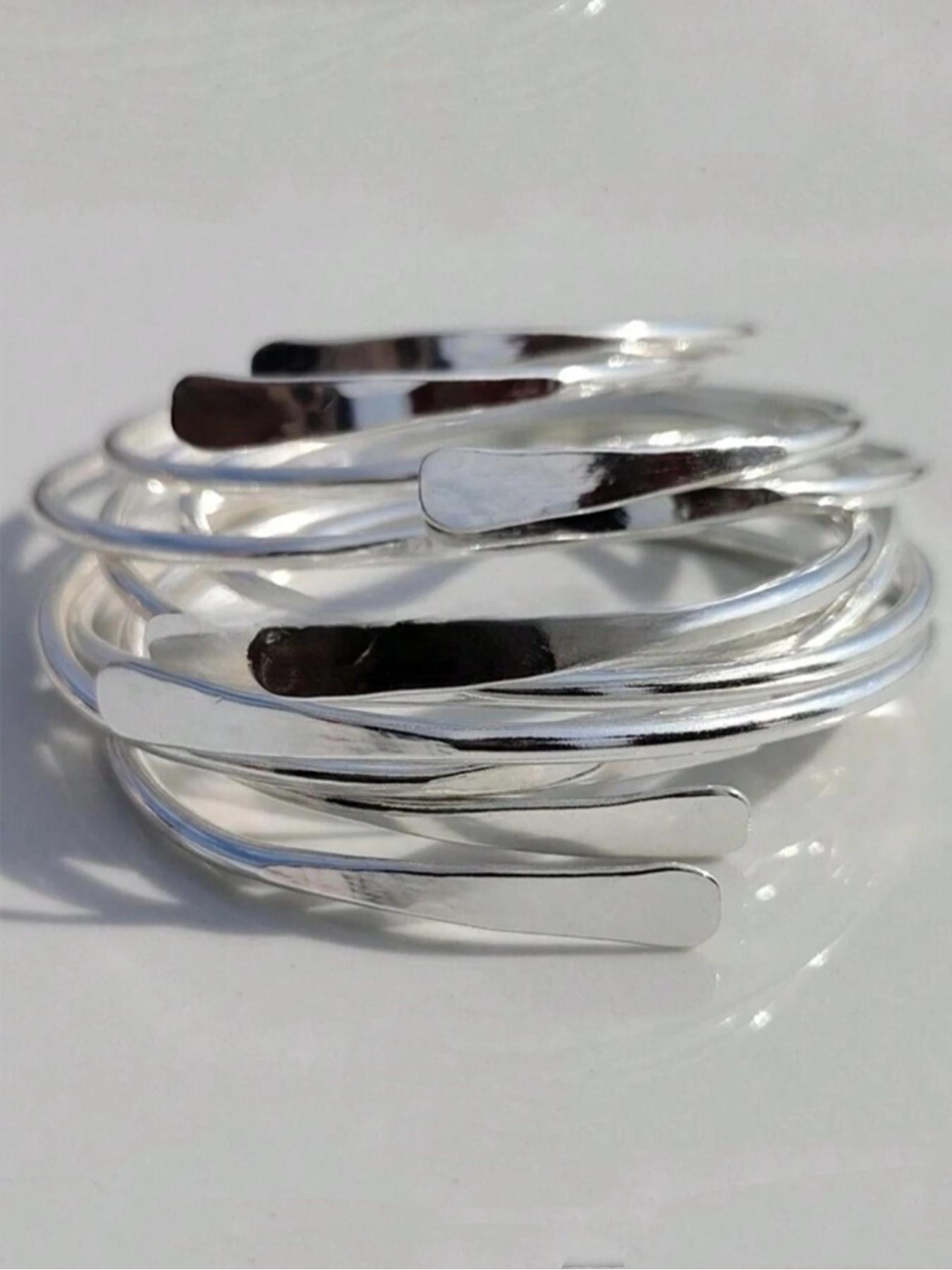 Women's Punk Style Cuff Bangle Set, 6 Counts Fashionable Minimalist Trendy Stack Bangle Bracelets for Party, Daily Decor, Trendy All-match & Exquisite Jewelry for Birthday Gift