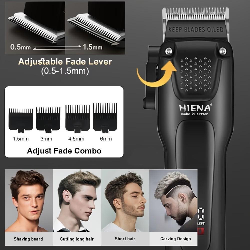 HIENA 4-in-1 Professional Grooming Kit｜Hair Clipper & Beard Trimmer for Styling, Salon Quality for Home or Pro Use. USB Fast Charge, Portable Complete Set