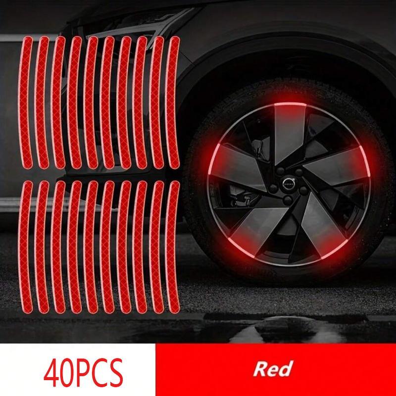 40Pcs High-Visibility Car Wheel Reflective Stickers, Night Safety Decals