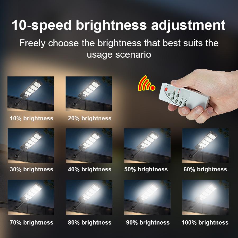 Solar Powered Outdoor Light with Motion-Sensor, Solar Lights Outdoor, Waterproof Solar Street Light with Remote Control, Wide Angle Floodlight for Yard, Street, Parking Lot