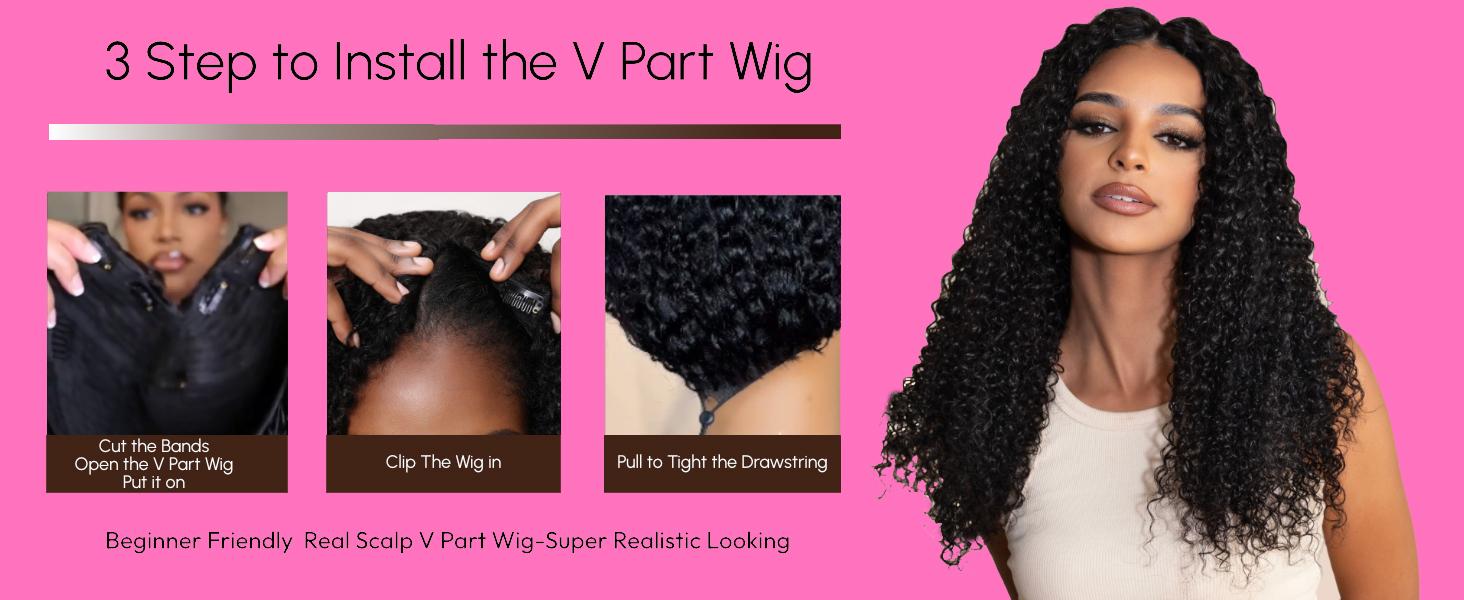 Tahikie V Part Curly Wig Straight Wig FB30 Highlight Wig Real Brazilian Human Hair Upgrade U Part Wig NO Leave Out Real Scalp Beginner Friendly 180% Density Glueless Wigs No Sew In NO Glue For Women #TikTokShopHolidayHau