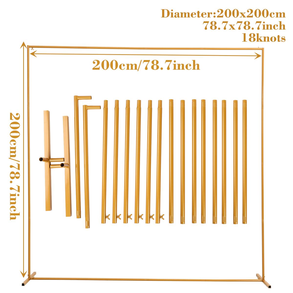 6.6FTx6.6FT Gold Wedding Arch Backdrop Stand Square Metal Rectangular Arch Frame for Ceremony Party Birthday Bridal Baby Shower Anniversary Arbor Balloon Decoration 6.6FTx6.6FT Gold Wedding Arch Backdrop Stand Square Metal Rectangular Arch Frame for Ceremony Party Birthday Bridal Baby Shower Anniversary Arbor Balloon Decoration