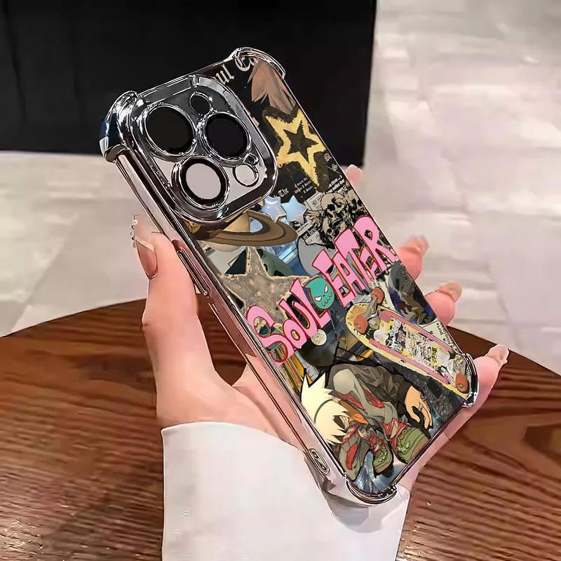 Soul Eater Phone Case Evans Crona Maka Albam Black Star Tsubaki Death the Kid Manga Anime, Anime Vintage Special Cover for iPhone 11 12 13 14 15 16 17 Pro Max Plus Air #IP+SE1
