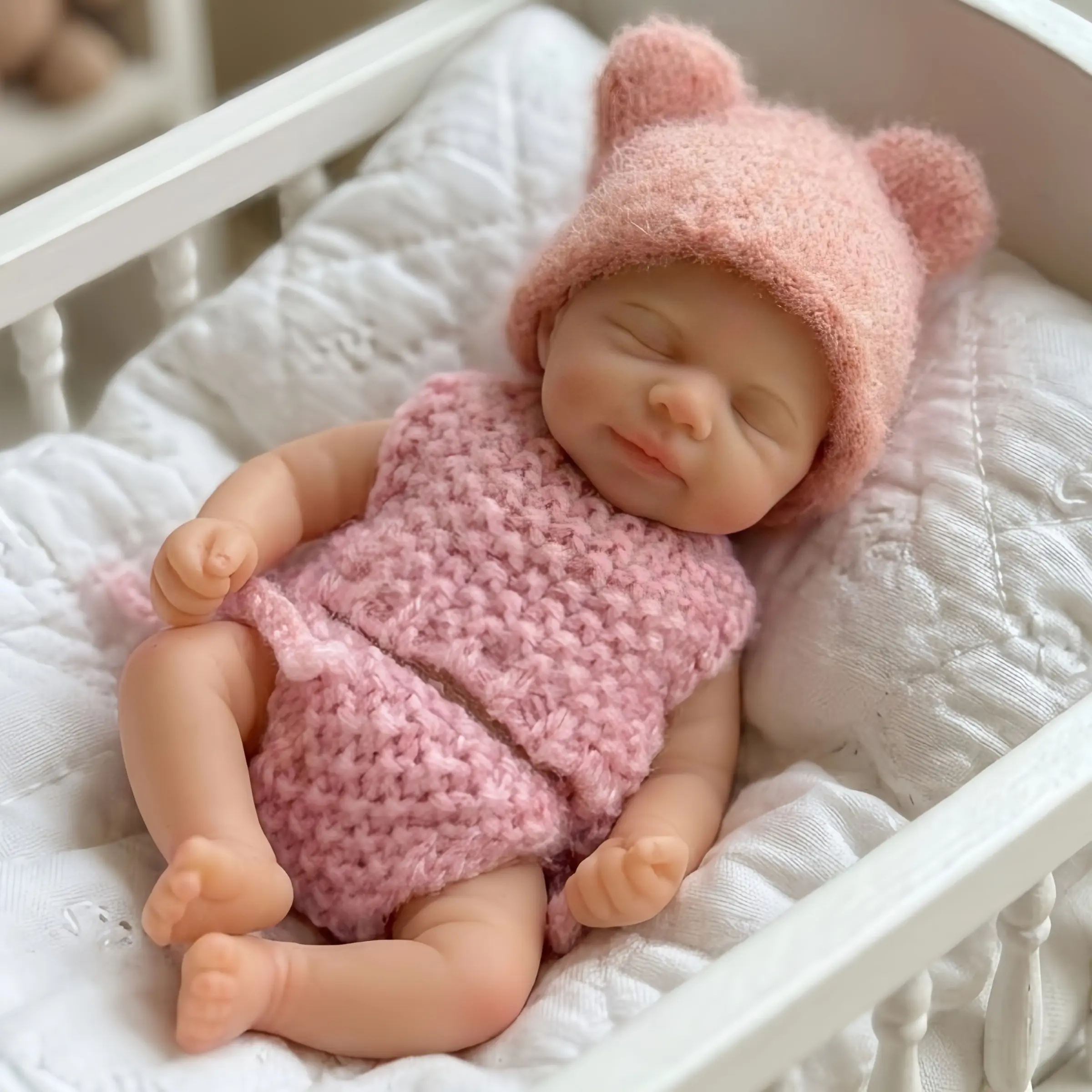 Mini Silicone Girl Doll, Super Cute Handmade, Bathable, Soft Dolls, Perfect Gift for Kids, Unisex, Ideal for Holidays and Birthdays