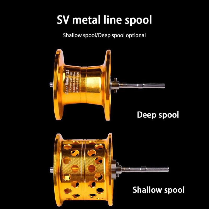 18+1 Bearing Metal Spool Magnetic Brake Fishing Reel, 7.2:1 High Speed Gear Ratio, CNC Aluminum Shallow/Deep Spool Adjustable, Anti-Tangle Left/Right Hand Retrieve, Large Line Capacity High Precision Brake System, Freshwater Saltwater Fishing Gear