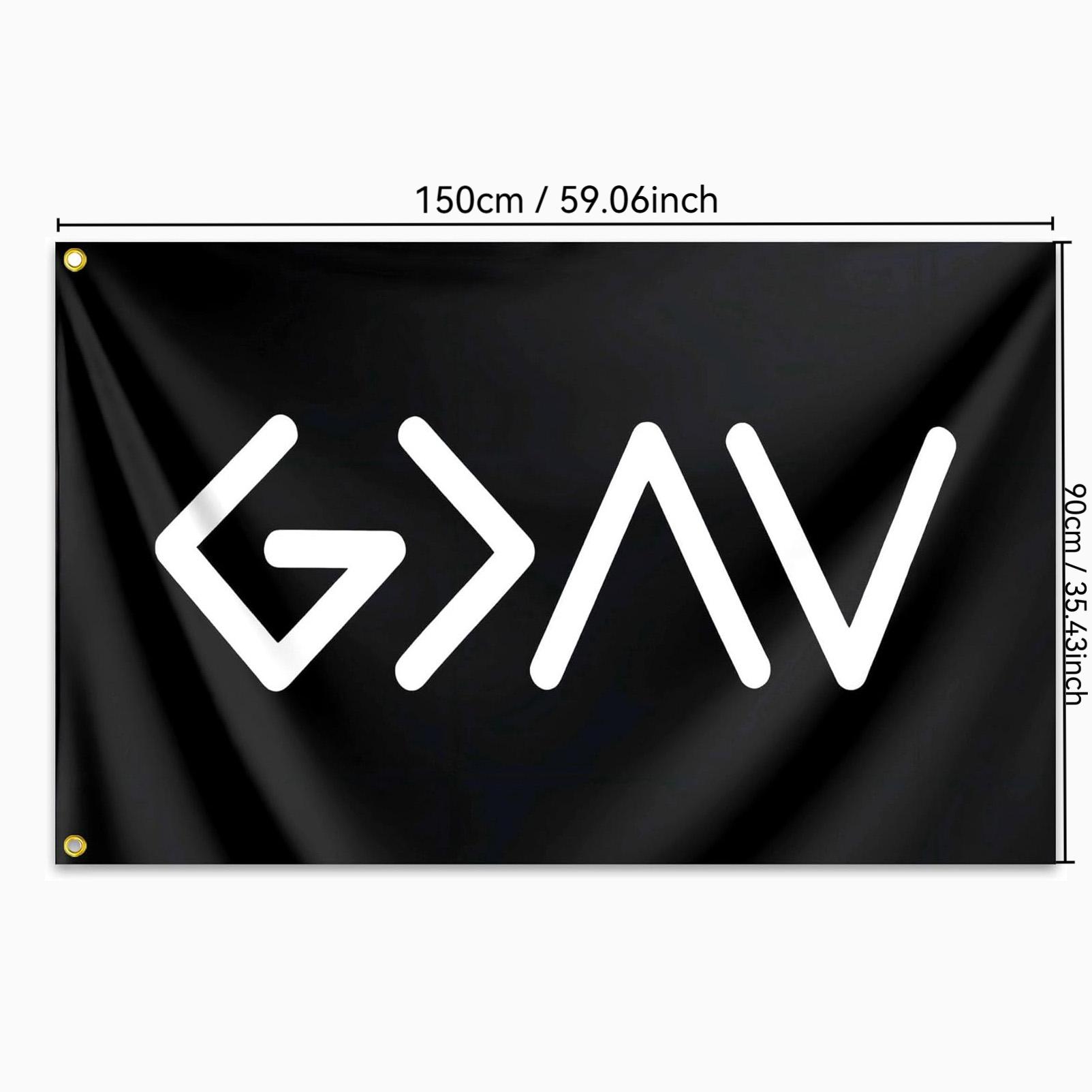 God Is Greater Than The Highs And Lows Flag 3x5 Ft Christian Jesus American Religious Flag Polyester Double Sided Bible Verse Flags for Outdoor Bedroom Room Yard Sign Banner