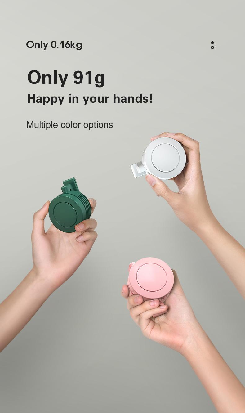 Mini Wearable Waist Fan – 360° Rotating Bladeless Airflow, USB or Battery Operated, Hands-Free Cooling for Hiking, Farming, and Camping