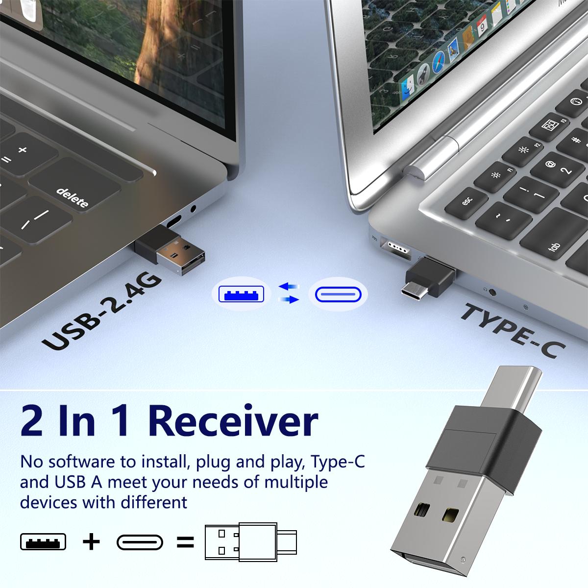 Remote Mouse for Tik_Tok Scrolling with Touchpad, Bluetooth Air Mouse, Presentation Clicker with Red Laser, USB-A & USB-C Receiver, Wireless Short Video Scroller, Page Turner for Kindle APP, For IOS/Android/PC/Laptop/Mac/Tablet