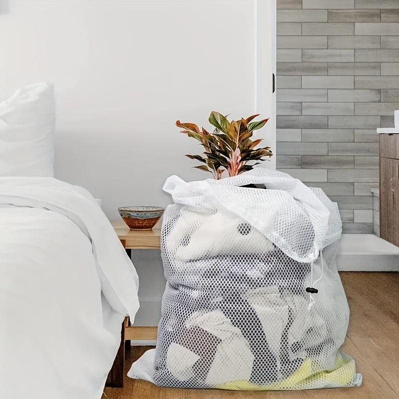 Portable Drawstring Laundry Bag, Mesh Laundry Bag for Travel, Laundry Wash Bag, Clothes Storage Solution, Essential Laundry Room Accessory