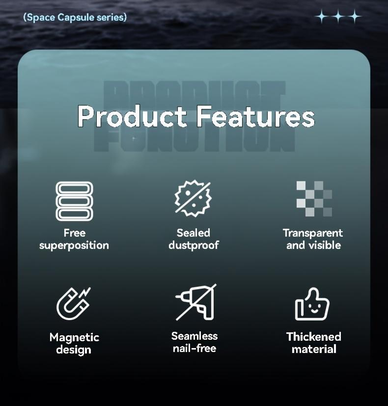 Multi-layer Stackable Collectible Display Box - Transparent Dustproof Acrylic Storage Box with Safety Compartments, Space-saving Organizer for Dolls, Figurines, Model Toys, and Collectible Items (White/Blue/Yellow), Doll Storage Display Cabinet