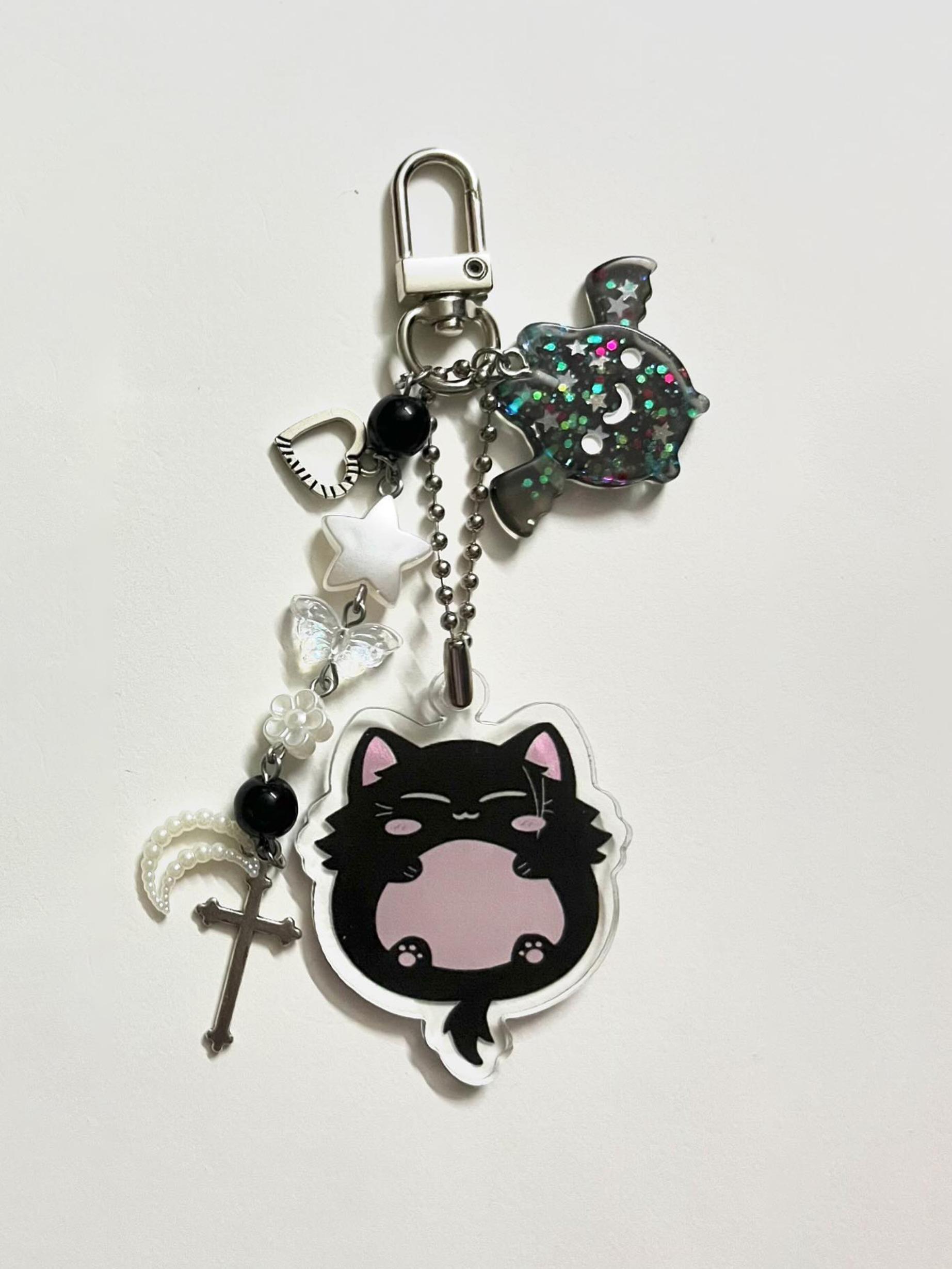 Jjk Satosugu Neko Matching Charms, Aesthetic Design Keychain Gift, Unique Accessory for Cat Lovers, Perfect Present for Anime Fans