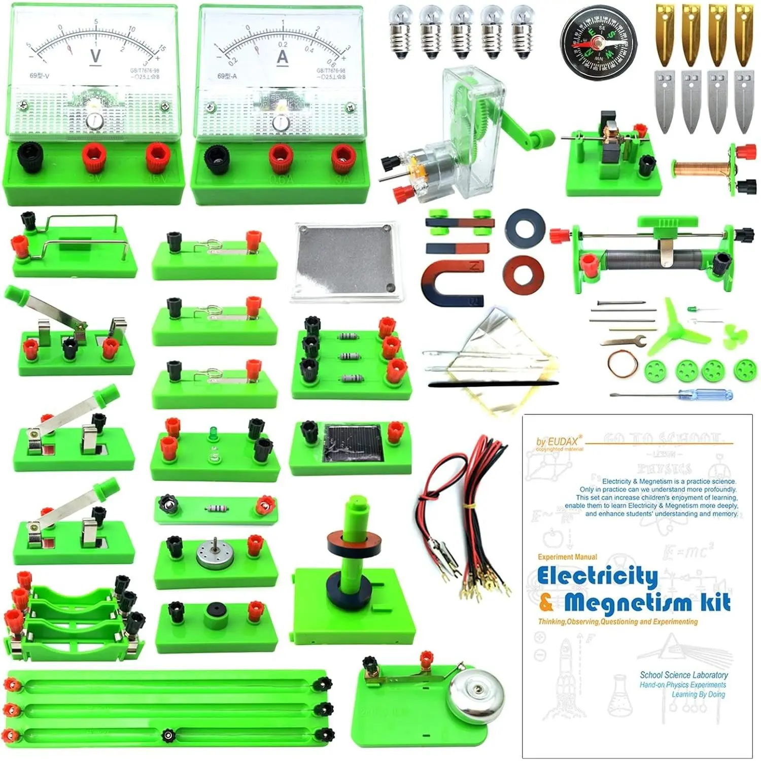 School Physics Labs Basic Electricity Discovery Circuit and Magnetism Experiment kits for High School Students Electromagnetism Elementary Electronics