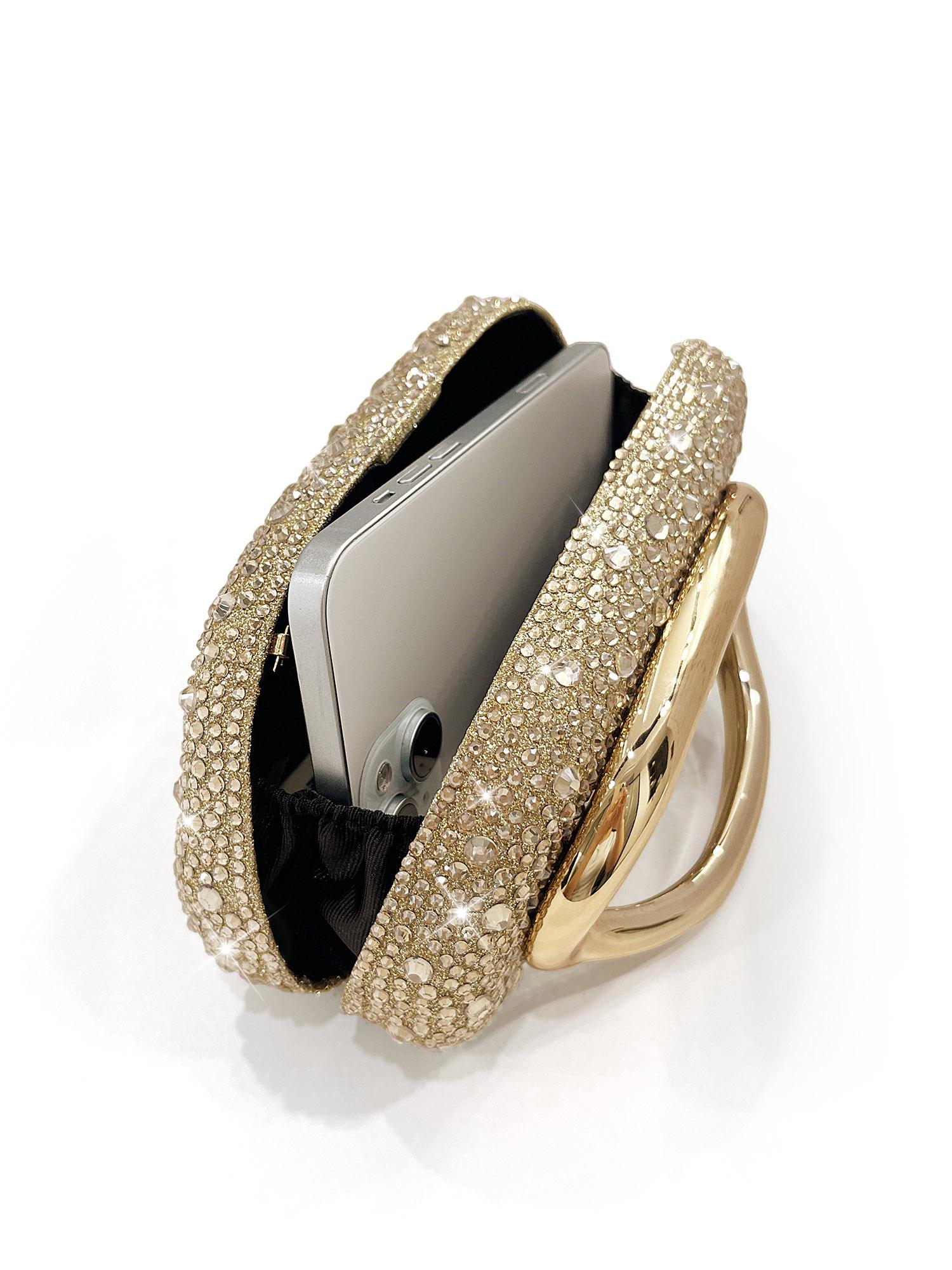 European and American fashion rhinestone decoration dinner bag, decorative box shaped evening dress handbag, evening party wallet, formal dress bag, women's gift, fashionable bag, the best choice for bridal shower elegant bag, Elegant Stylish Purse