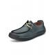 Men's Black Hand-Stitched Casual Shoes, Soft Sole Non-Slip Slip-On Driving Shoes, Dad Shoes