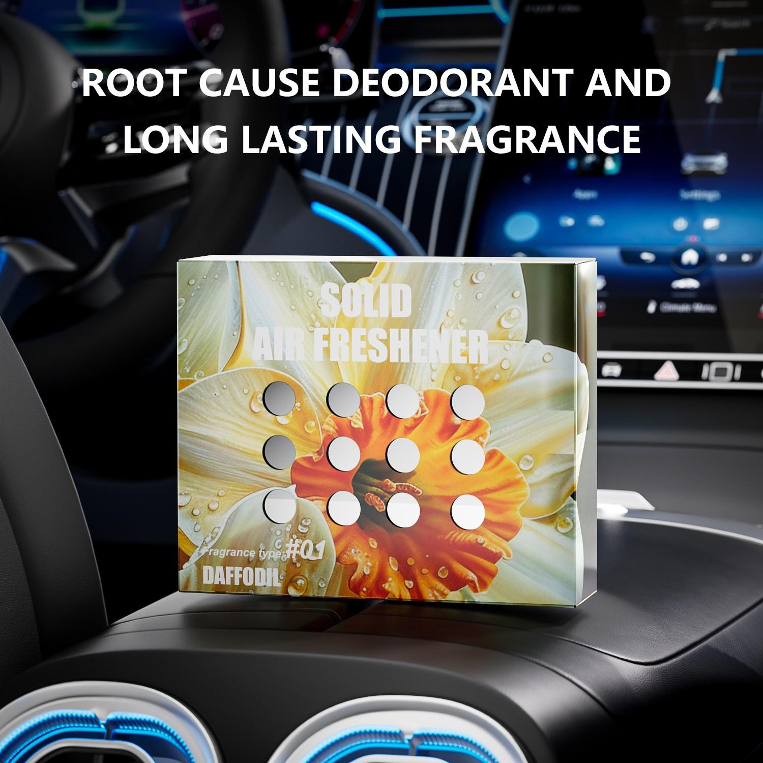 Large Capacity Solid Air Freshener, Long-Lasting Scent, Plant-Based Odor Remover, Car Dashboard Fragrance, Home Use, Lavender Rose Osmanthus