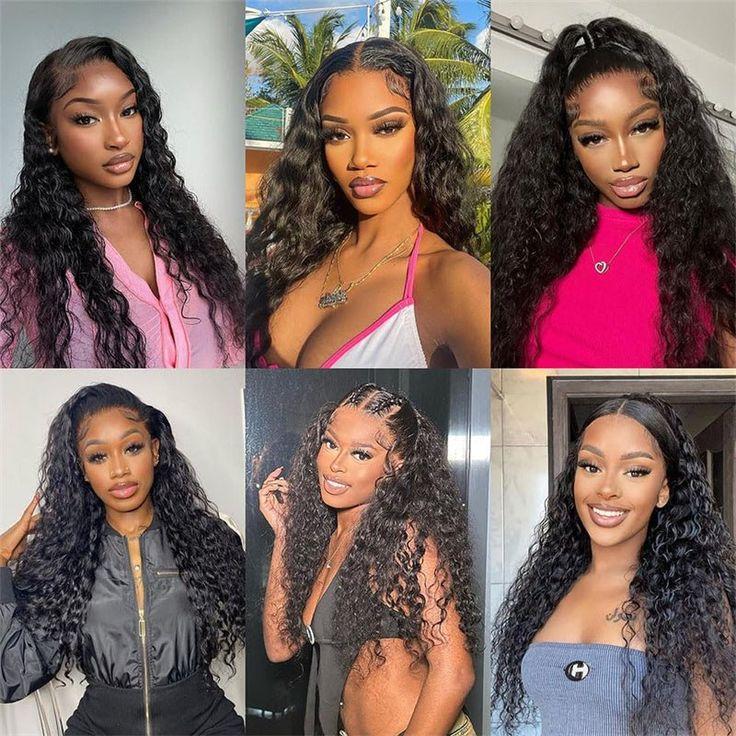 Tuneful Water Wave 13x6 HD Transparent Lace Front Wigs Human Hair 180 Density Wavy Human Hair Wigs for Women Curly Wave Hair Pre Plucked with Baby Hair