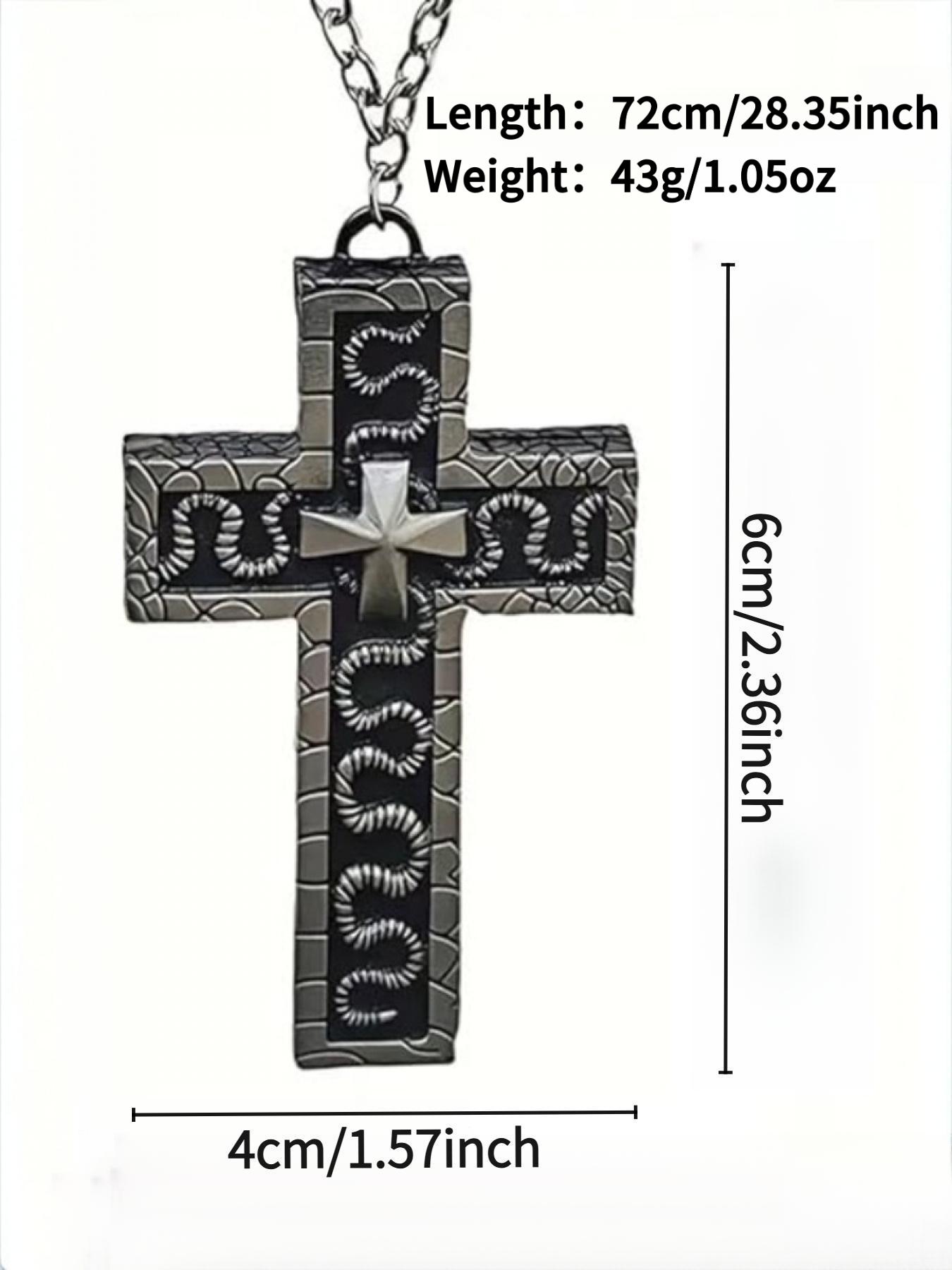 Men's Unique Cross Squid Necklace, Vintage Handmade Pendant, Hidden Compartment Design, Role Play Accessory, Fall Fashion