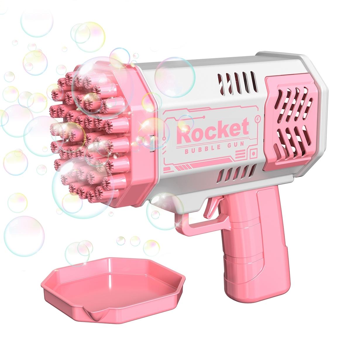 40-Hole Magical Powder Space Bubble Gun, Automatic Bubble Blower, Gatling-Style Bubble Shooter with Colorful LED Lights, Outdoor Family Toy for Kids 3+, Perfect Christmas or Birthday Gift