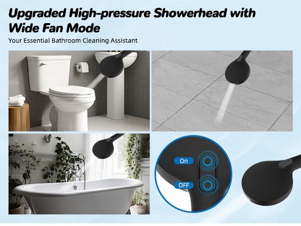 Hibbent Upgraded cUPC Certified 5-spray 13'' Shower Head for Easy Reach, High Pressure Rainfall Showerhead Combo with 10-mode Handheld Spray, 12'' Extension Arm, 4-way Diverter, 71'' Hose, Showerhead Holder, Black