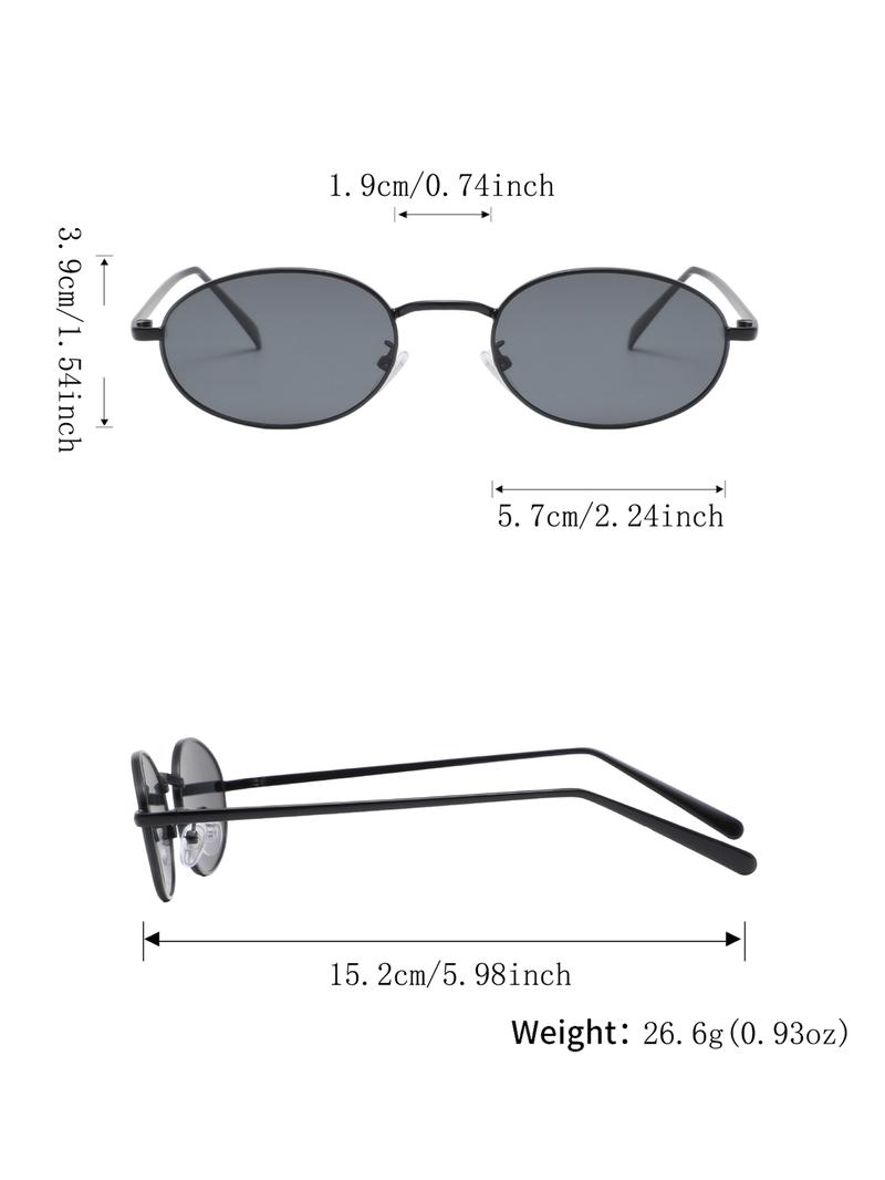Men's Metal Oval Frame Trendy Fashion Retro Casual Glasses, Slim Design, Perfect for Daily Gatherings, Street Photography, Stylish