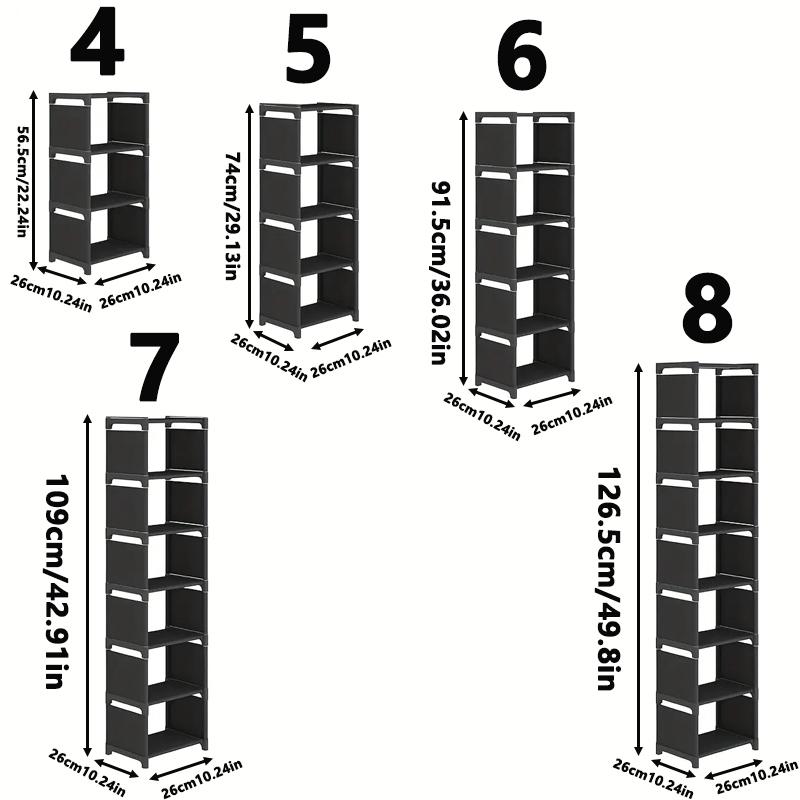 1-tier, multi-layer dustproof shoe rack, black/white, multi-functional storage rack, kitchen storage rack, shoe organizer, space-saving, for use at the entrance of dormitories, living rooms, bathrooms, etc., essential for students starting school.