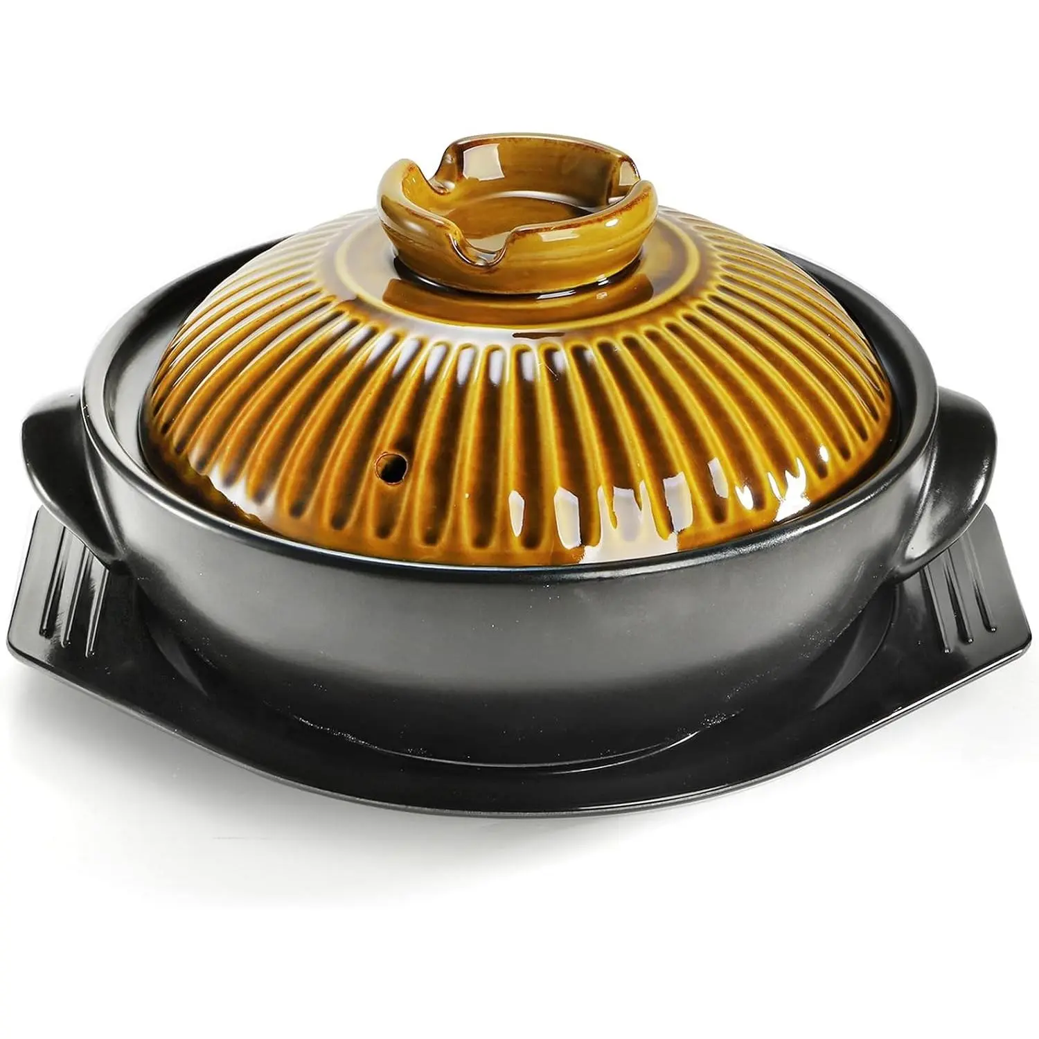 54 oz Korean Ceramic Cookware Bowl with Lid and Platter - Clay Pot for Dolsot Bibimbap, Soup, Cookware Ceramic